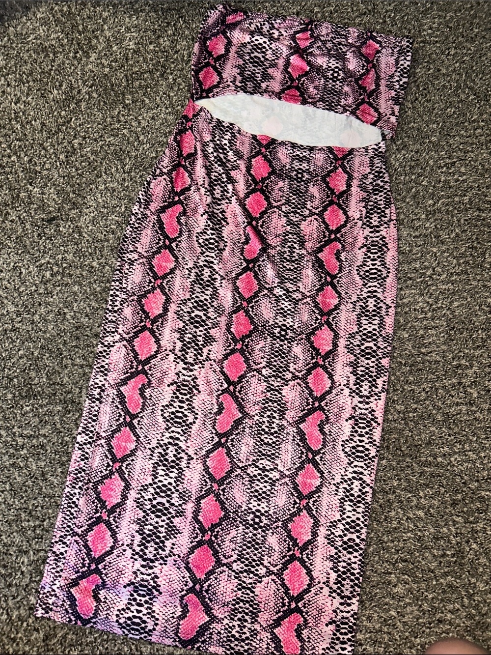 Pink Snakeskin Print Bodycon Dress